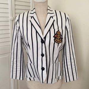 Ralph Lauren navy stripe white summer blazer